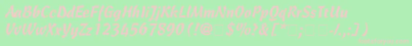 Cascade Font – Pink Fonts on Green Background