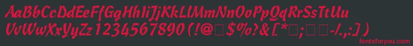 フォントCascade – 黒い背景に赤い文字
