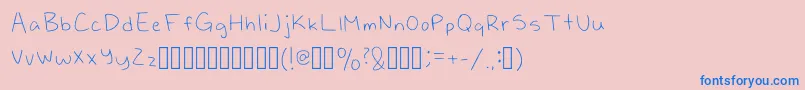 Casey Regular-fontti – siniset fontit vaaleanpunaisella taustalla