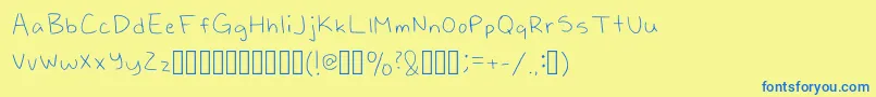 Casey Regular Font – Blue Fonts on Yellow Background