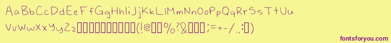 Casey Regular Font – Purple Fonts on Yellow Background