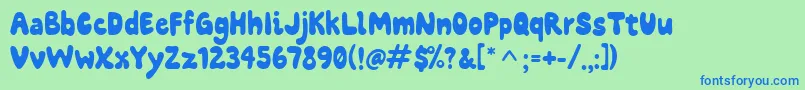 CashewCream Font – Blue Fonts on Green Background