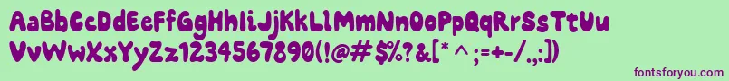 CashewCream Font – Purple Fonts on Green Background