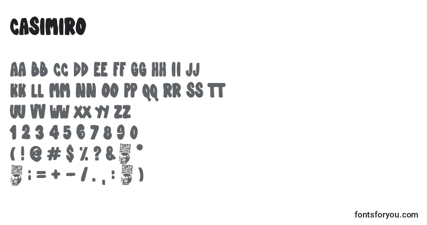 Casimiro-fontti – aakkoset, numerot, erikoismerkit