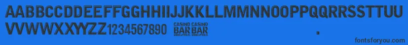 Police Casino Bar – polices noires sur fond bleu