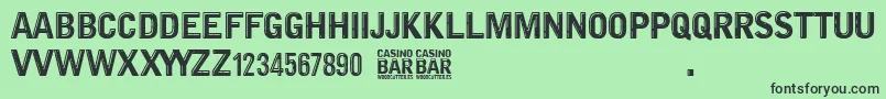 Шрифт Casino Bar – чёрные шрифты на зелёном фоне