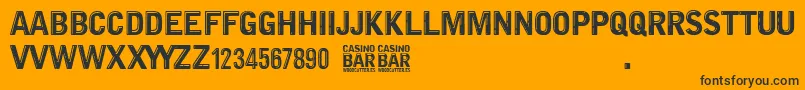 Czcionka Casino Bar – czarne czcionki na pomarańczowym tle