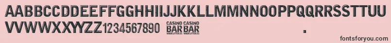 フォントCasino Bar – ピンクの背景に黒い文字