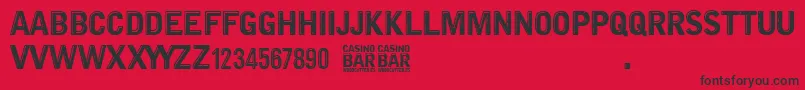 Casino Bar Font – Black Fonts on Red Background