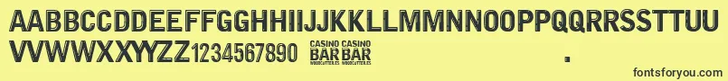 Czcionka Casino Bar – czarne czcionki na żółtym tle