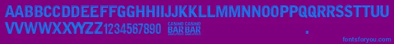 Police Casino Bar – polices bleues sur fond violet