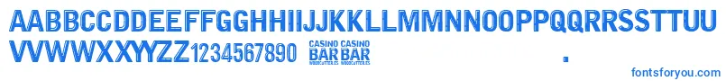 fuente Casino Bar – Fuentes Azules Sobre Fondo Blanco