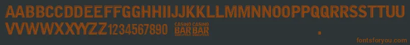 Casino Bar-fontti – ruskeat fontit mustalla taustalla