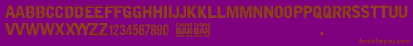 Casino Bar-fontti – ruskeat fontit violetilla taustalla