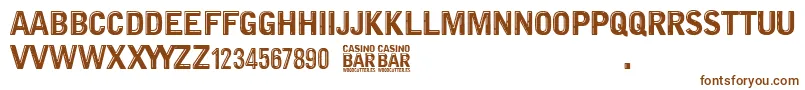 Casino Bar-fontti – ruskeat fontit valkoisella taustalla