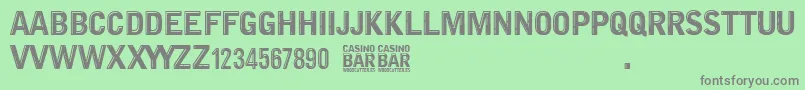Saiba mais sobre a fonte Casino Bar Fonte Casino Bar – fontes cinzas em um fundo verde