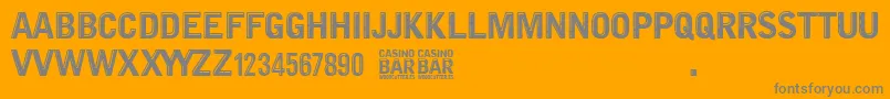 Casino Bar-Schriftart – Graue Schriften auf orangefarbenem Hintergrund