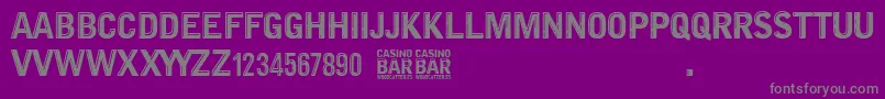 Czcionka Casino Bar – szare czcionki na fioletowym tle