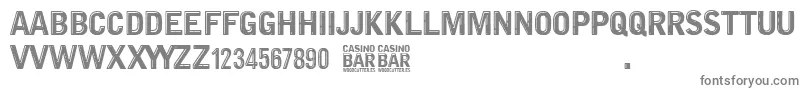 Casino Bar-Schriftart – Graue Schriften auf weißem Hintergrund