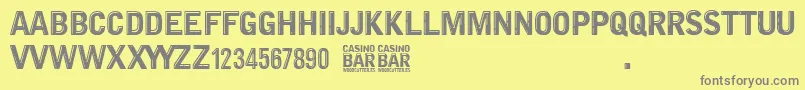 Casino Bar-Schriftart – Graue Schriften auf gelbem Hintergrund