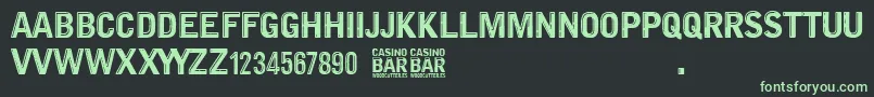 フォントCasino Bar – 黒い背景に緑の文字