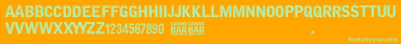 Casino Bar-Schriftart – Grüne Schriften auf orangefarbenem Hintergrund