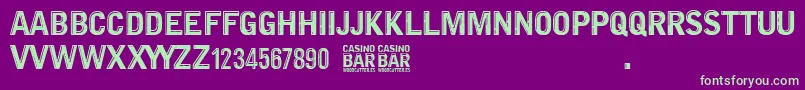 Casino Bar-Schriftart – Grüne Schriften auf violettem Hintergrund