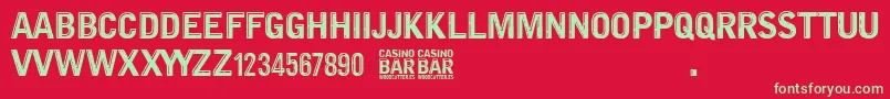 Czcionka Casino Bar – zielone czcionki na czerwonym tle