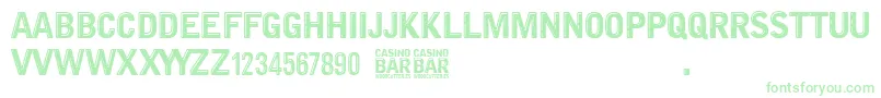 フォントCasino Bar – 白い背景に緑のフォント