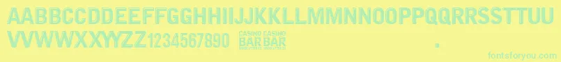 フォントCasino Bar – 黄色い背景に緑の文字