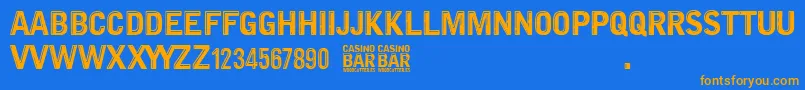 Fonte Casino Bar – fontes laranjas em um fundo azul