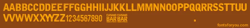 Casino Bar-fontti – oranssit fontit ruskealla taustalla