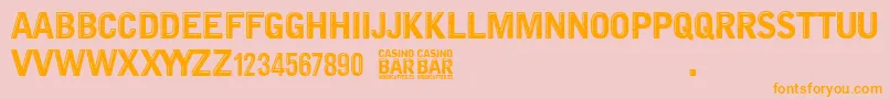 Casino Bar-Schriftart – Orangefarbene Schriften auf rosa Hintergrund