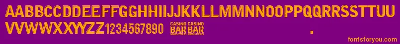 フォントCasino Bar – 紫色の背景にオレンジのフォント