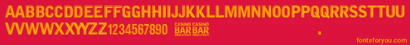 Casino Bar Font – Orange Fonts on Red Background