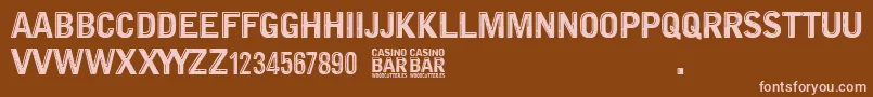 Шрифт Casino Bar – розовые шрифты на коричневом фоне