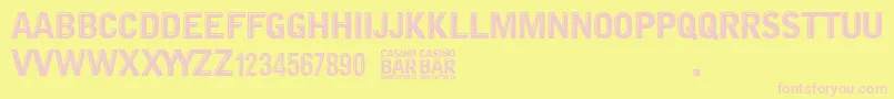 Casino Bar-Schriftart – Rosa Schriften auf gelbem Hintergrund