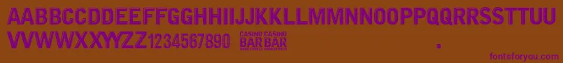 Шрифт Casino Bar – фиолетовые шрифты на коричневом фоне