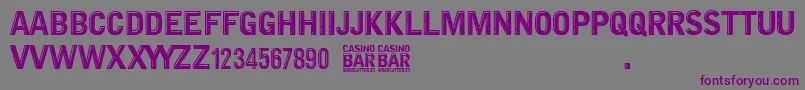 Casino Bar-fontti – violetit fontit harmaalla taustalla