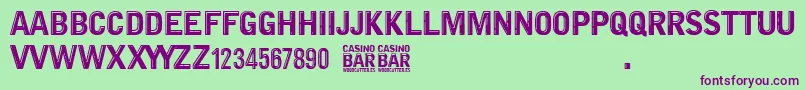 Шрифт Casino Bar – фиолетовые шрифты на зелёном фоне