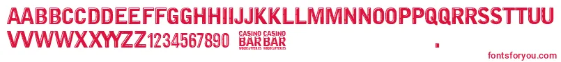 フォントCasino Bar – 白い背景に赤い文字