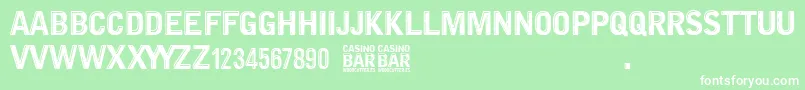 Casino Bar-Schriftart – Weiße Schriften auf grünem Hintergrund