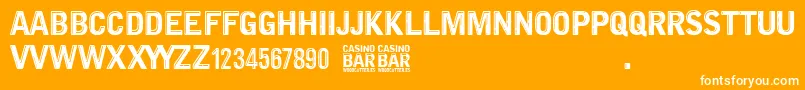 Шрифт Casino Bar – белые шрифты на оранжевом фоне