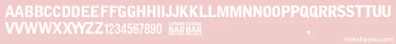 Casino Bar-Schriftart – Weiße Schriften auf rosa Hintergrund