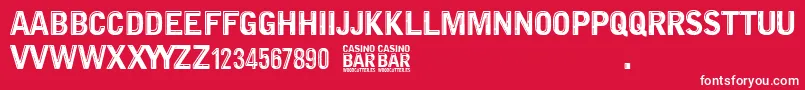 Casino Bar Font – White Fonts on Red Background