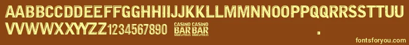 Шрифт Casino Bar – жёлтые шрифты на коричневом фоне