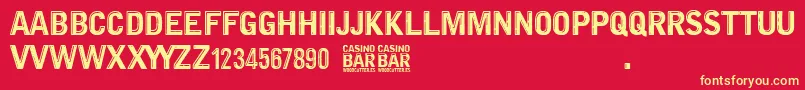 フォントCasino Bar – 黄色の文字、赤い背景