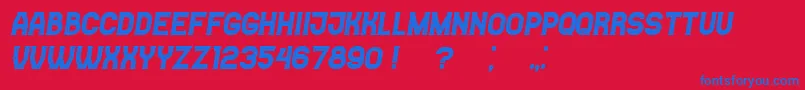Casino Italic Font – Blue Fonts on Red Background