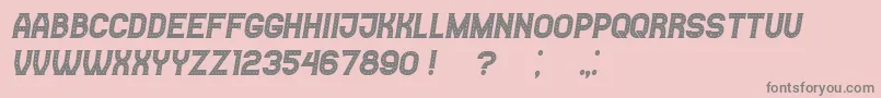 Casino Italic-fontti – harmaat kirjasimet vaaleanpunaisella taustalla