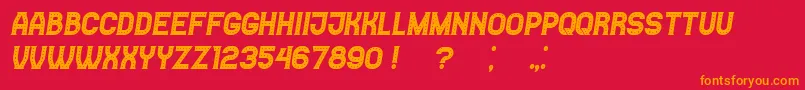 Fonte Casino Italic – fontes laranjas em um fundo vermelho